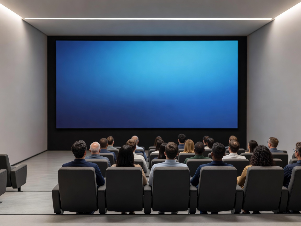 Cinema screen and audience representing Pika AI short video generation